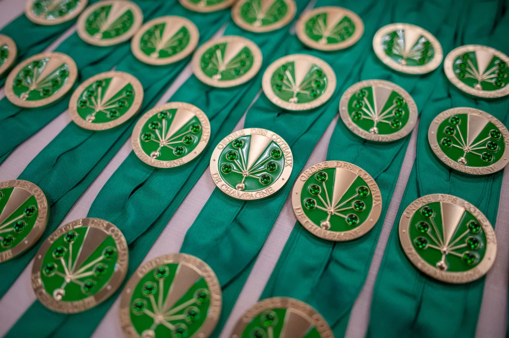 Photograph of the Chevalier de l'Ordre des Coteaux de Champagne medals